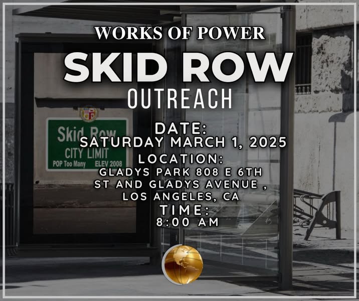 Skid row outreach flyer