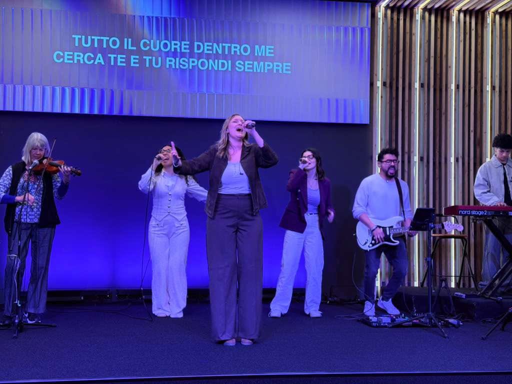 People singing in the church